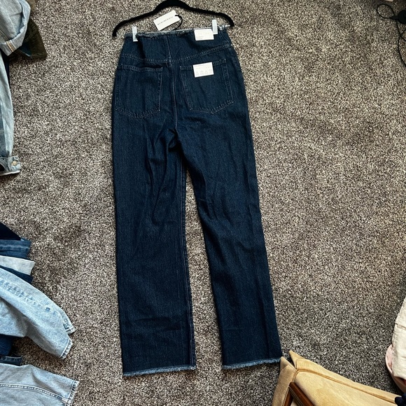 WeWoreWhat Frayed Waistband Indigo Denim Straight Jean BNWT! - Picture 5 of 6